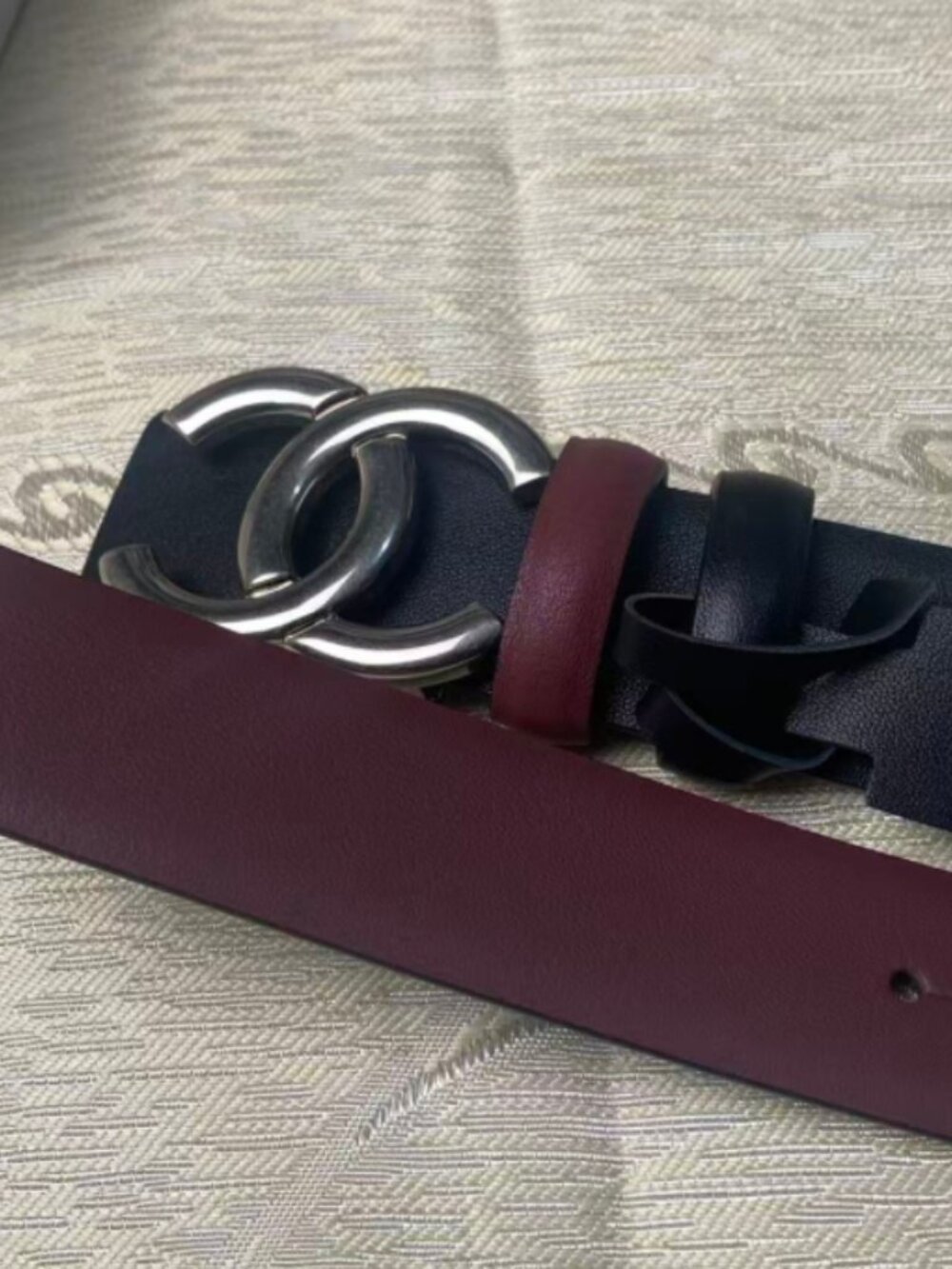 Reversible Leather Chanel CC Logo Belt Size 80cm - Picture 4 of 5
